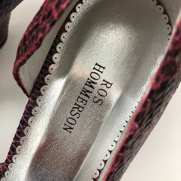ROS HOMMERSON faux snakeskin peep toe heels - Picture 2 of 9